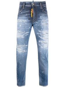 DSQUARED2 jean slim à effet usé - Bleu