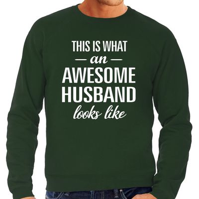Awesome husband / echtgenoot cadeau sweater groen heren