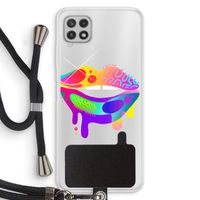 Lip Palette: Samsung Galaxy A22 4G Transparant Hoesje met koord