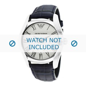 Horlogeband Armani AR1666 Leder Blauw 22mm