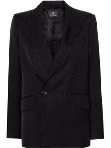 PS Paul Smith blazer boutonné à motif léopard en jacquard - Noir