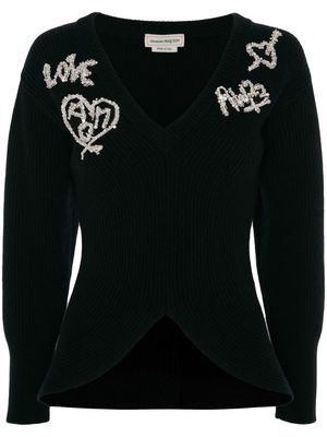 Alexander McQueen haut en maille à taille ceinturée - Noir Alexander McQueen haut en maille à taille ceinturée - Noir