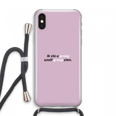 uzelf graag zien: iPhone XS Max Transparant Hoesje met koord