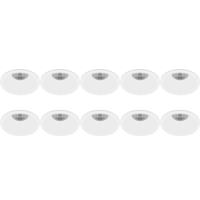 GU10 Inbouwspot 10-Pack - Wit Aluminium - Ø82mm - Verdiept Design