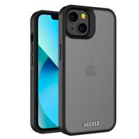 Accezz Rugged Frosted Backcover iPhone 13 Telefoonhoesje Zwart