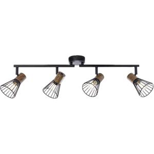 Brilliant Manama 78132/76 Plafondspot LED E14 72 W Hout (donker), Zwart (mat)