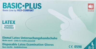 CMT Handschoenen Latex Gepoederd Naturel