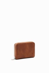 Kleine portemonnee met half logo - BROWN - U