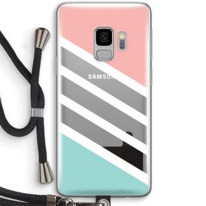 Strepen pastel: Samsung Galaxy S9 Transparant Hoesje met koord