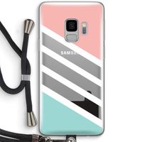 Strepen pastel: Samsung Galaxy S9 Transparant Hoesje met koord