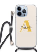 Amber Script: iPhone 13 Pro Transparant Hoesje met koord
