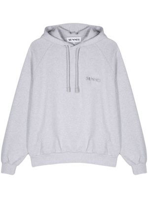 Sunnei hoodie en coton à logo brodé - Gris