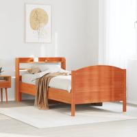 Bedframe zonder matras massief grenenhout wasbruin 100x200 cm