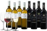 Wijnpakket Casa Safra rood en wit 8 flessen + 4 glazen - thumbnail