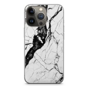 Witte marmer 2: iPhone 13 Pro Transparant Hoesje