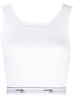 HommeGirls débardeur à bande logo - Blanc