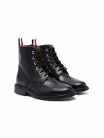 Thom Browne Kids bottines lacées à perforations - Noir - thumbnail