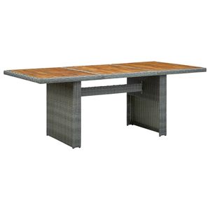 vidaXL Tuintafel poly rattan en massief acaciahout lichtgrijs