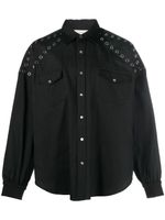 Alexander McQueen eyelet-detail denim shirt - Noir