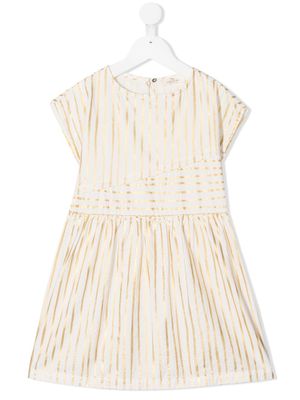 Andorine robe mi-longue à rayures - Blanc