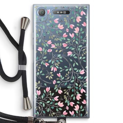 Sierlijke bloemen: Sony Xperia XZ1 Transparant Hoesje met koord