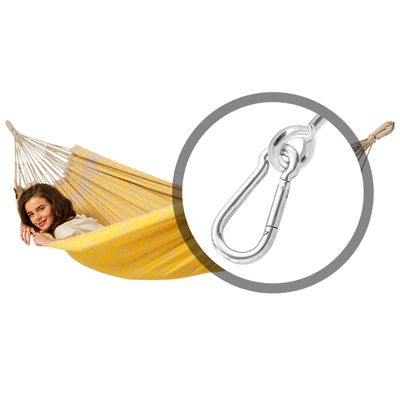 Eenpersoons hangmat met bevestiging - 300x140cm - Geel - 120kg draagkracht- 100% katoen - binnen & buiten
