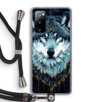 Darkness Wolf: Samsung Galaxy S20 FE / S20 FE 5G Transparant Hoesje met koord
