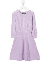 Emporio Armani Kids robe mi-longue en maille torsadée - Violet - thumbnail