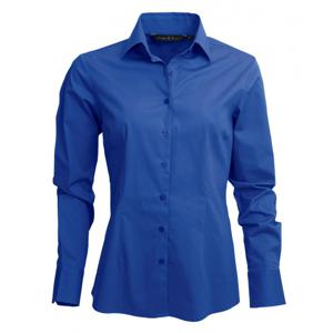 Casual promo overhemd voor dames - blauw - lange mouwen - katoen/polyester