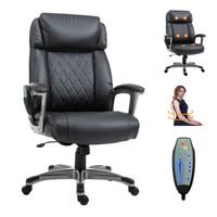 Bureaustoel - Bureaustoel ergonomisch - Directiestoel - Massage stoel - Bureaustoelen voor volwassenen - Zwart - thumbnail