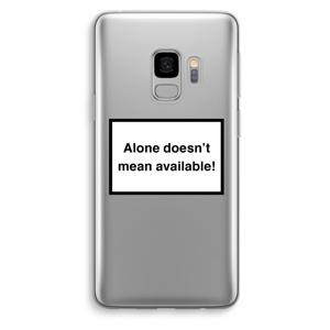 Alone: Samsung Galaxy S9 Transparant Hoesje