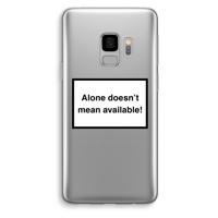 Alone: Samsung Galaxy S9 Transparant Hoesje