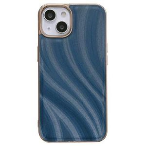 Abstract Series iPhone 14 Bekleed TPU Hoesje - Blauw