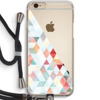 Gekleurde driehoekjes pastel: iPhone 6 / 6S Transparant Hoesje met koord