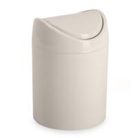 Plasticforte Mini prullenbakje - beige - kunststof - met klepdeksel - keuken aanrecht model - 1,4 Liter - 12 x 17 cm - P - thumbnail