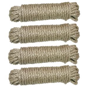 AMIG Touw - 4x - 10 meter - D6mm - sisal - 130kg - natuurlijke vezels - decoraties - tuinieren