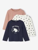 Set van 3 BASICS meisjesshirts met lange mouwen roze (poederkleur) Set van 3 BASICS meisjesshirts met lange mouwen roze (poederkleur)