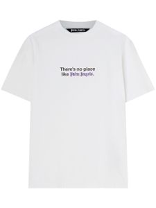 Palm Angels t-shirt No Place à slogan imprimé - Blanc