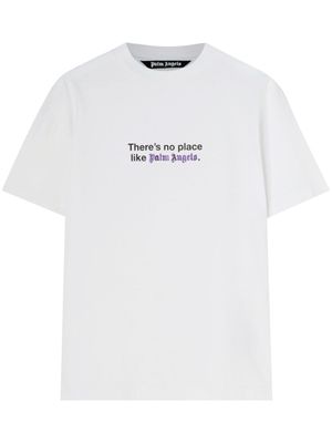 Palm Angels t-shirt No Place à slogan imprimé - Blanc Palm Angels t-shirt No Place à slogan imprimé - Blanc