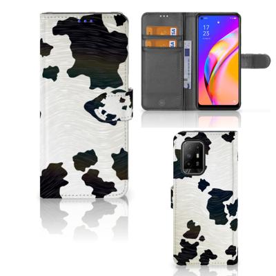OPPO Reno5 Z | A94 5G | Telefoonhoesje | Met pasjeshouder | Koeienvlekken