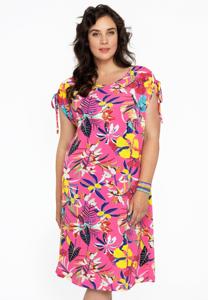 Yoek Jurk met strikjes ALIS | Roze | Maat 54/56