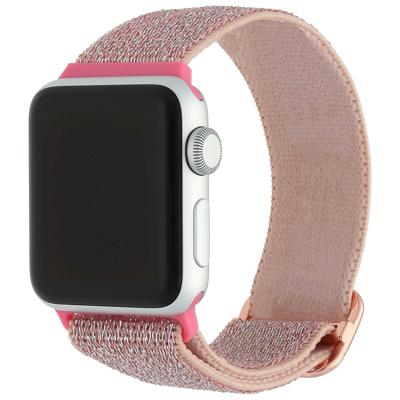 Apple Watch Nylon Geweven Solo Band - Glitter Lichtroze - 44, 45, 46 & 49mm