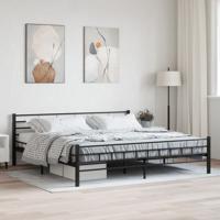 Bedframe staal zwart 200x200 cm