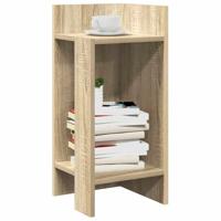 Bijzettafels 2 st met plank 25,5x27x60 cm sonoma eikenkleurig