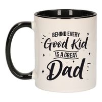 Good kid Great dad mok / beker zwart wit 300 ml - Cadeau mokken - Papa/ Vaderdag