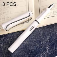 3 PC's School Office Extra fijn Titanium legering Nib transparante zuiger fontein Pen(White) willekeurige levering (0.5mm/0.38mm Nib)