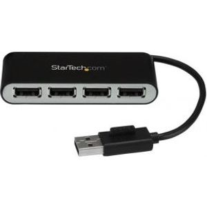 StarTech.com ST4200MINI2 USB 2.0 480Mbit/s Zwart, Zilver hub & concentrator