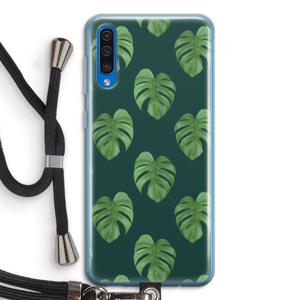 Monstera leaves: Samsung Galaxy A50 Transparant Hoesje met koord