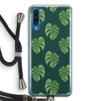 Monstera leaves: Samsung Galaxy A50 Transparant Hoesje met koord - thumbnail