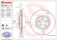 Remmenset, remschijf BREMBO, Remschijftype: Binnen geventileerd, Inbouwplaats: Achteras: , u.a. für Jaguar, Daimler